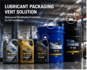 Lubricant packaging waterproof breathable vent solution