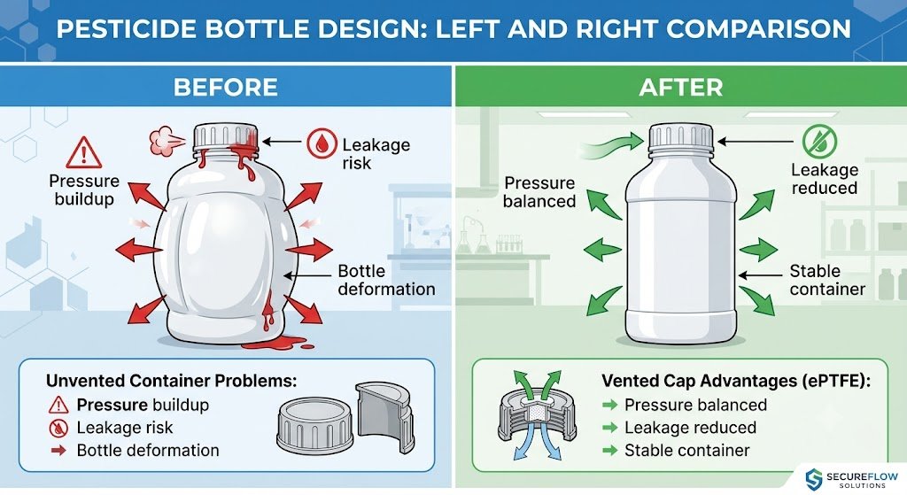 agrochemical packaging venting solution results comparison