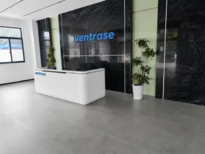 Ventrase factory front door and manufacturing facility